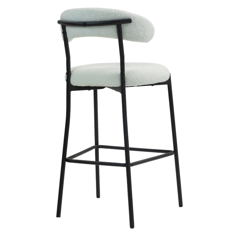 Cozy Teddy Fabric Counter Stool, Kitchen Island, Black Base