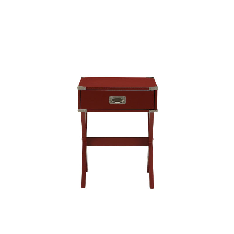 Babs Modern Accent Table for Living Room, Bold Red Finish