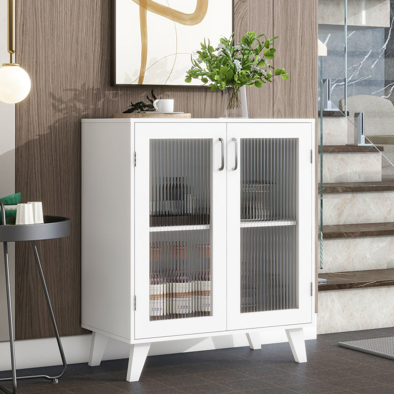Modern 5-Drawer Bedroom Dresser, Two-Tone White & Walnut