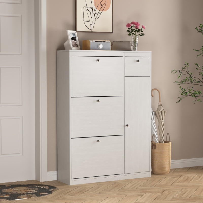 Modern Shoe Cabinet for Entryway with 2 Flip Drawers