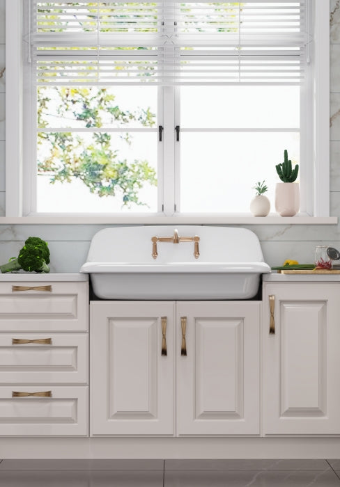 ELLAI Farmhouse Wall-Mount Laundry Sink with High Back