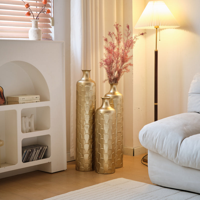 Modern White Floor Vases Set of 3 for Entryway — Tall Accent