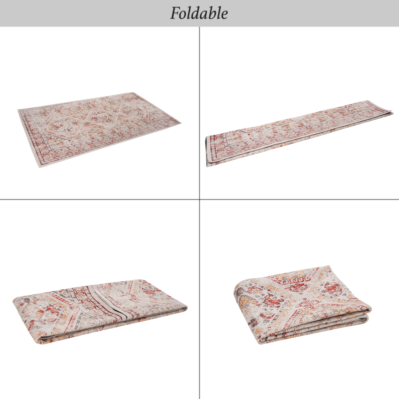 NAAR MAVAL Beige Entryway Doormat, Washable 2' x 3'