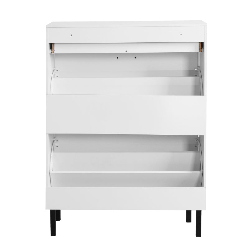 Modern Shoe Cabinet for Entryway with 2 Flip Drawers