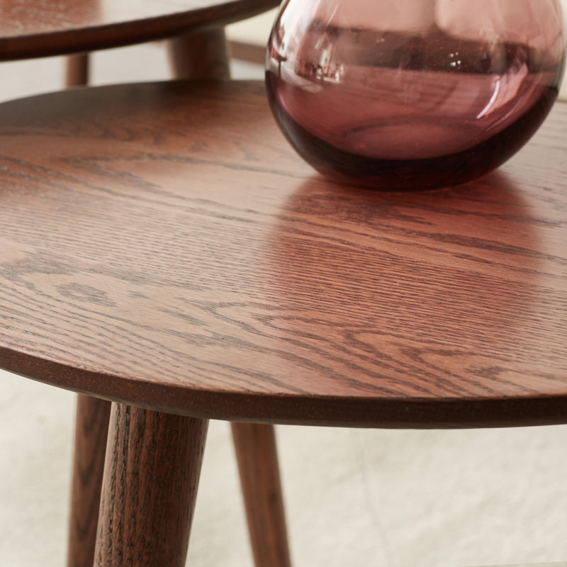 Modern Pebble-Shaped Coffee Table for Living Room, Solid Oak