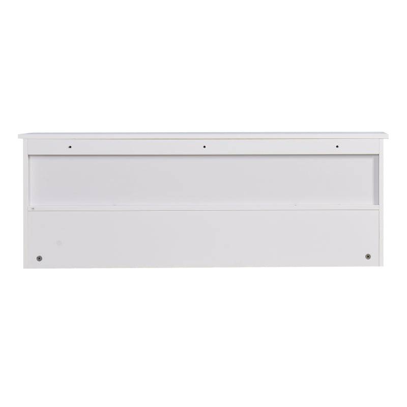 White Wall Coat Rack for Entryway, Shelf & 4 Dual Hooks