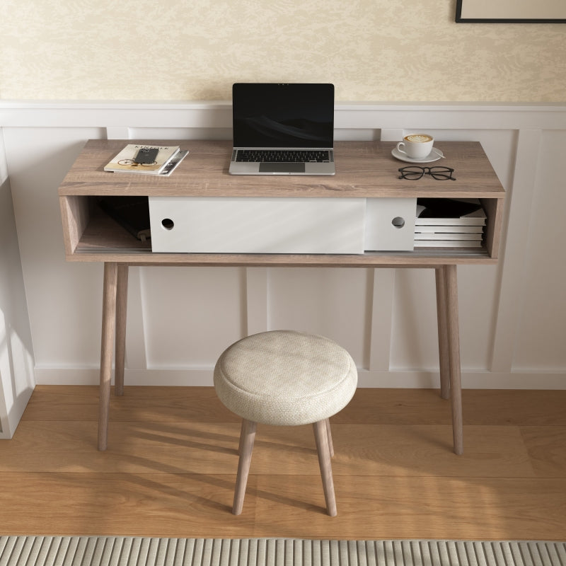 Modern Entryway Console Table with Sliding Doors and Storage