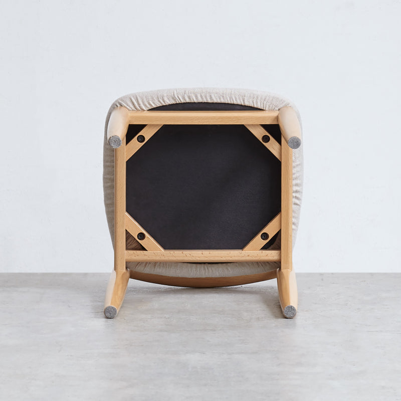 Natural Solid Beech Wood Vanity Stool for Bedroom & Dining