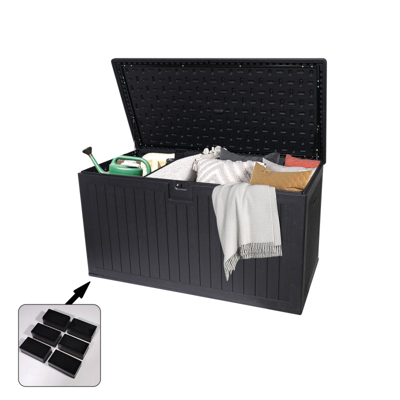 Waterproof Resin Deck Box for Patio & Pool, 260 Gal Lockable