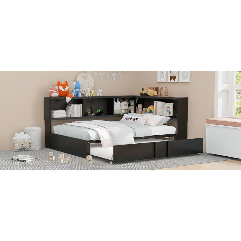 Modern Metal Daybed w/ Trundle, Guest Room Storage & USB