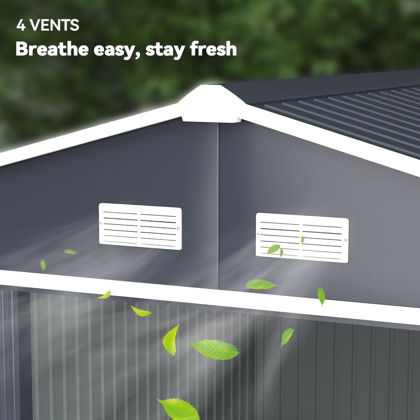 Outsunny Metal Backyard Shed with Lockable Doors & Vents