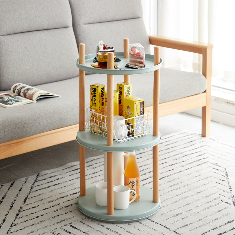 Modern 3-Tier Bookcase for Living Room, 360° Swivel