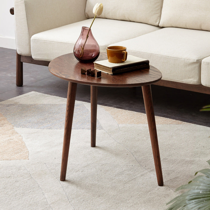 Modern Pebble-Shaped Coffee Table for Living Room, Solid Oak