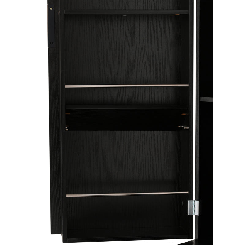 Modern Fluted Kitchen Pantry Cabinet, Drawers & Spice Racks