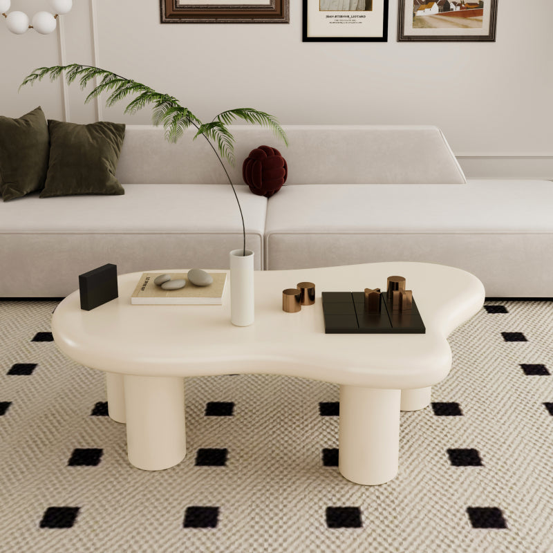 Modern Black Cloud Coffee Table for Living Room, 3 Ball Legs