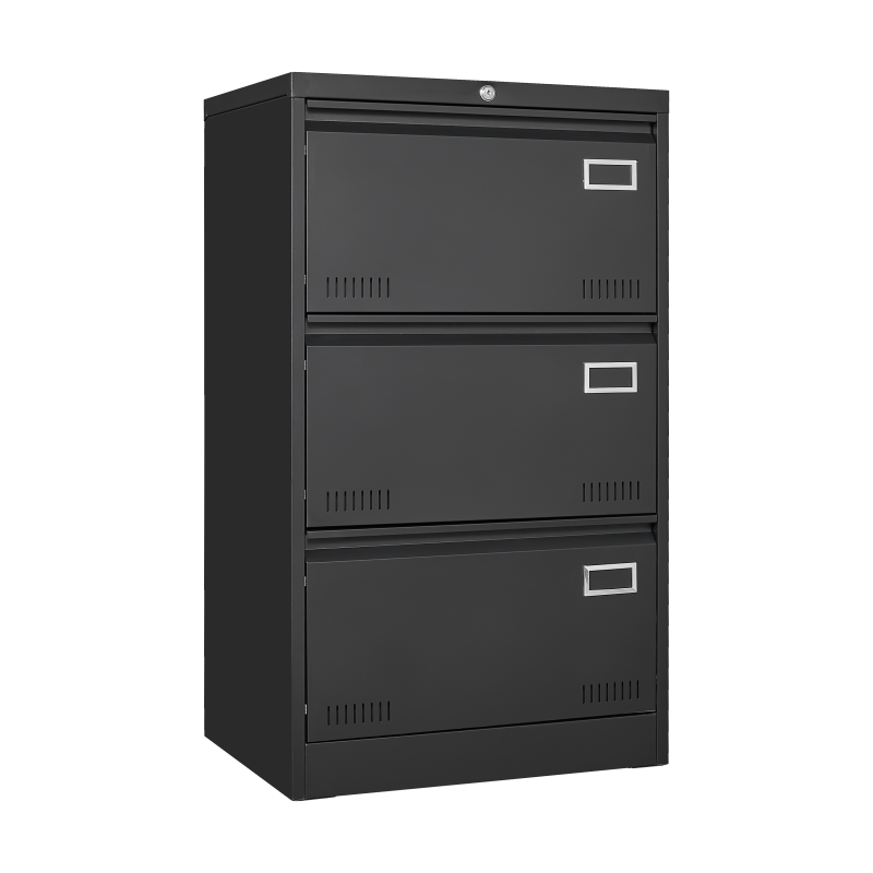 Sleek 3-Drawer Lateral File Cabinet for Home Office, Locking