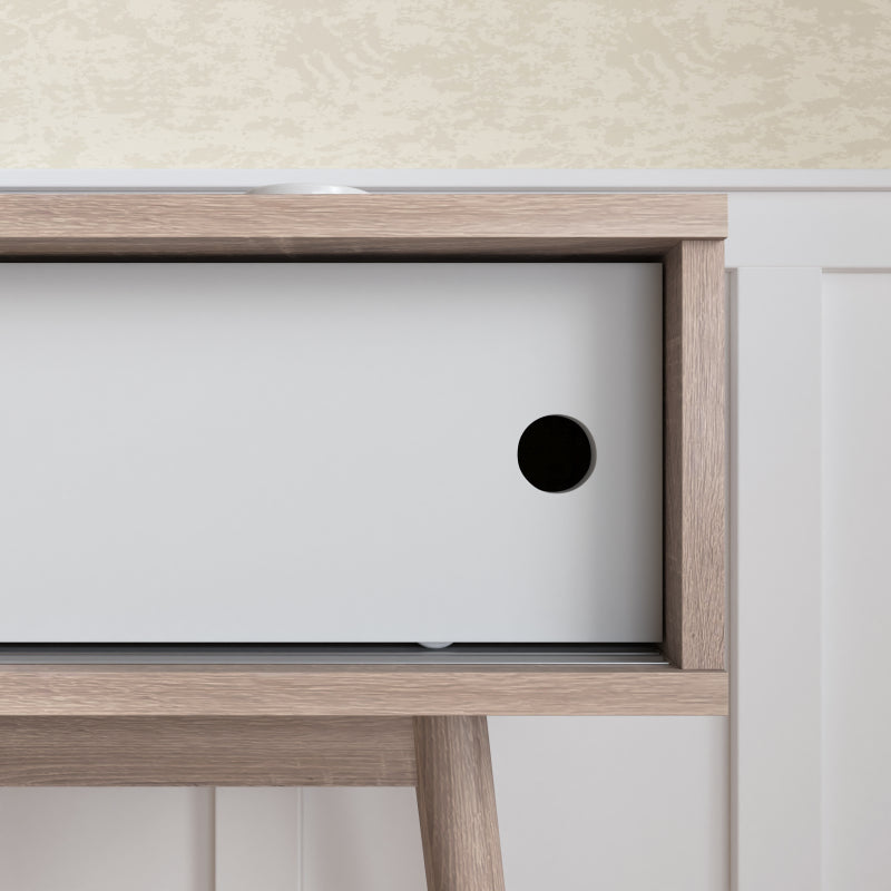 Modern Entryway Console Table with Sliding Doors and Storage