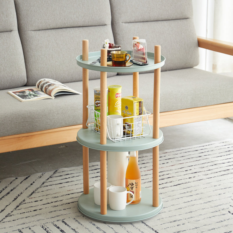 Modern 3-Tier Bookcase for Living Room, 360° Swivel