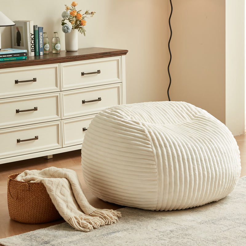 4FT Memory Foam Bean Bag Chair for Adults/Teens, Bean Bag Sofa with Fluffy Removable Cover, for Living Room Bedroom, Off white