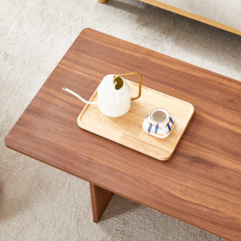 Modern Walnut Coffee Table, Living Room, Triangular Base