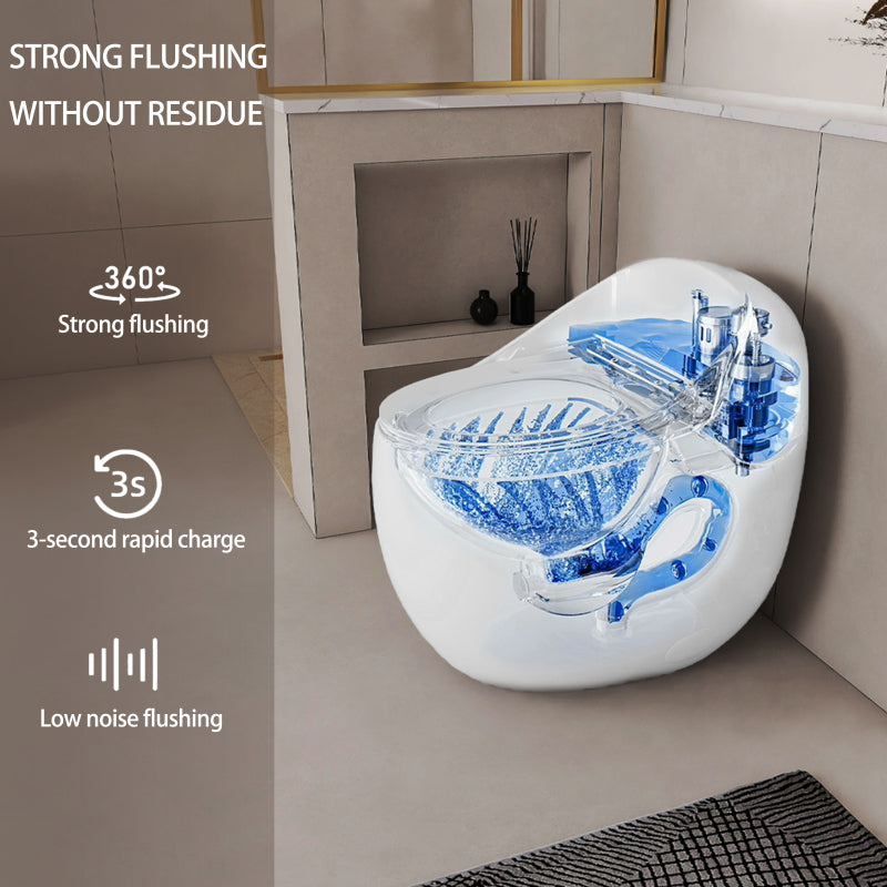 Modern Egg-Shape Bathroom Toilet, Water-Saving 1.28 GPF