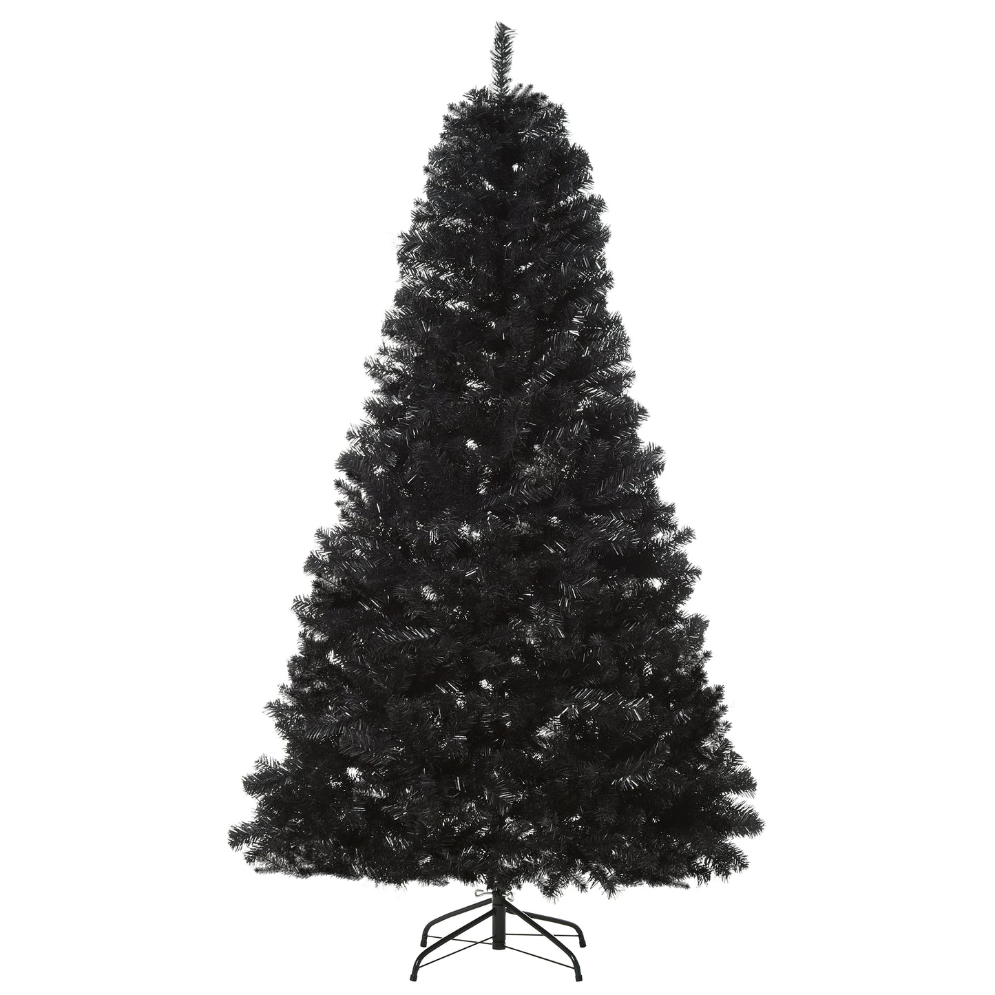 HOMCOM Black 7ft Unlit Christmas Tree with Realistic Tips