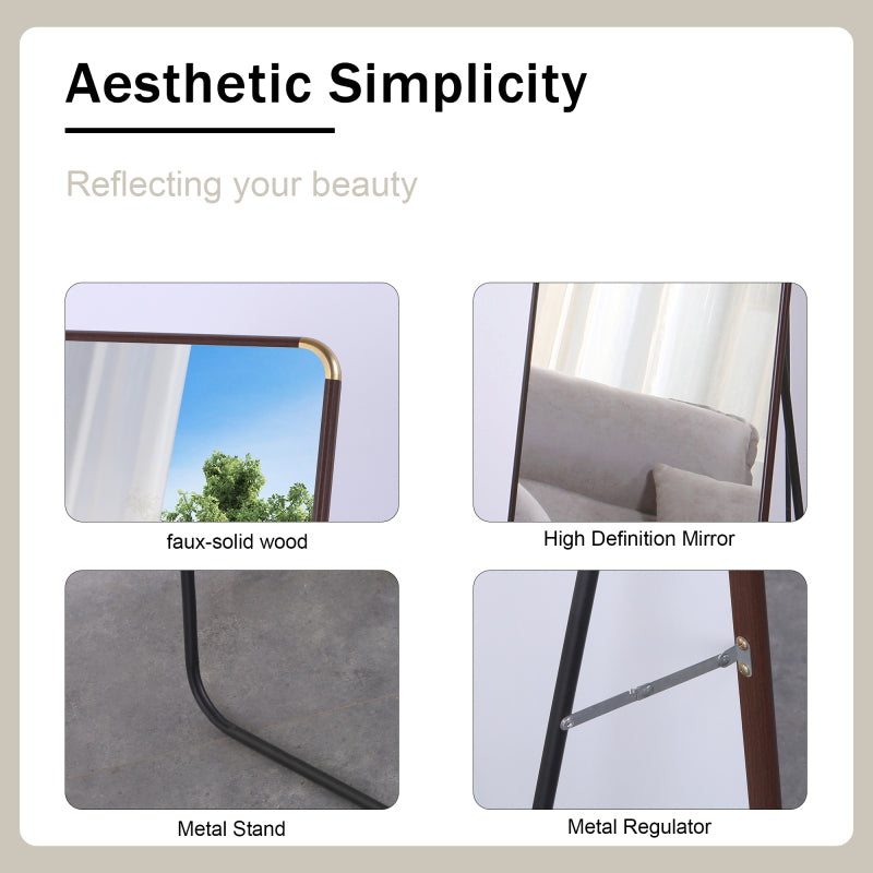 Modern Full-Length Mirror for Bedroom, 60x16 Stand/Wall