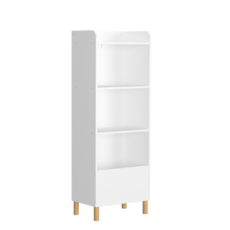 Modern 4-Tier Kids Bookcase for Playroom with Toy Storage
