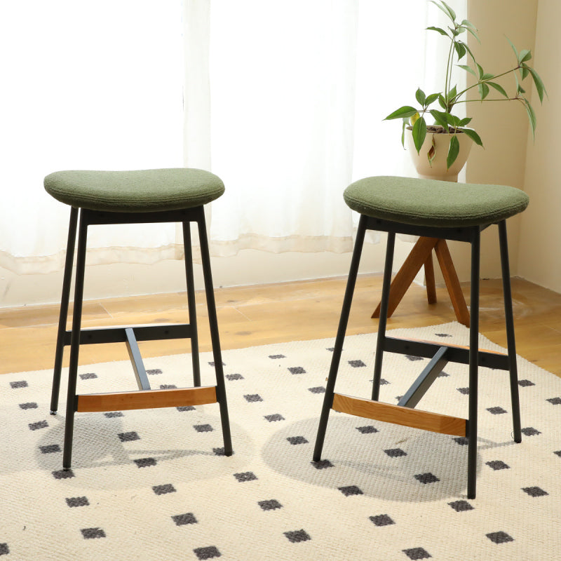 Modern Backless Bar Stools Set of 2 Padded for Kitchen
