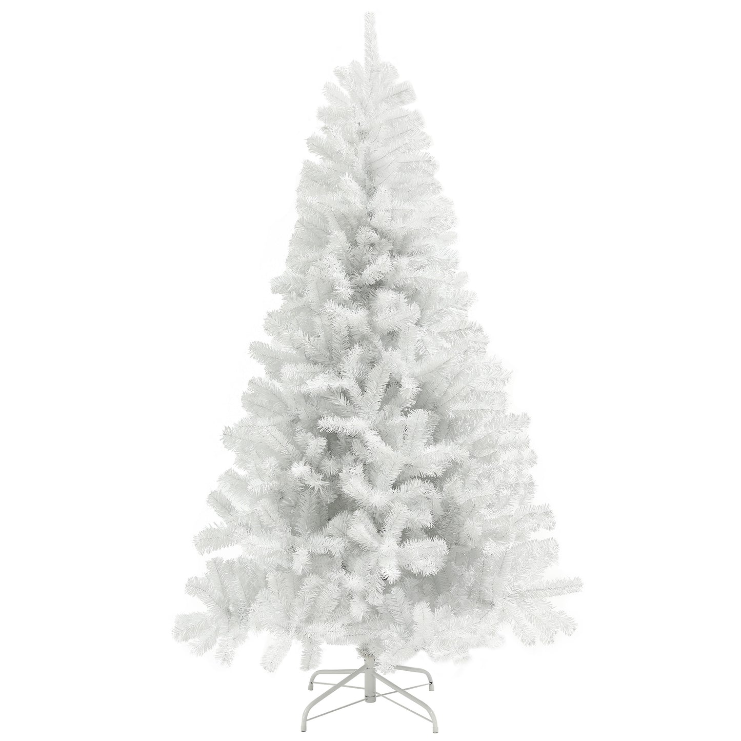 HOMCOM 7.5ft Unlit White Christmas Tree for Home, Auto-Open