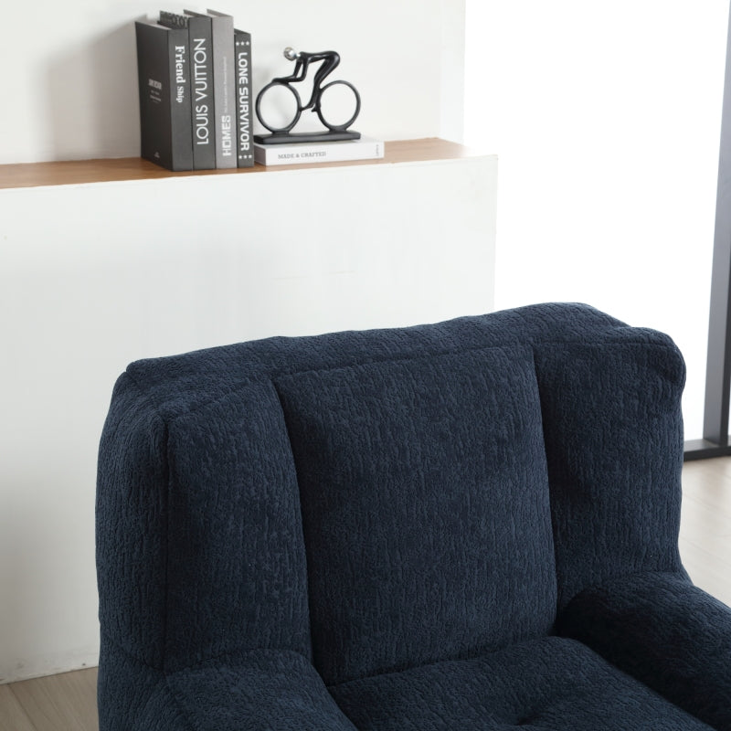 Modern Plush Bean Bag Chair for Living Room with Ottoman