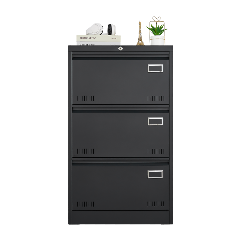 Sleek 3-Drawer Lateral File Cabinet for Home Office, Locking