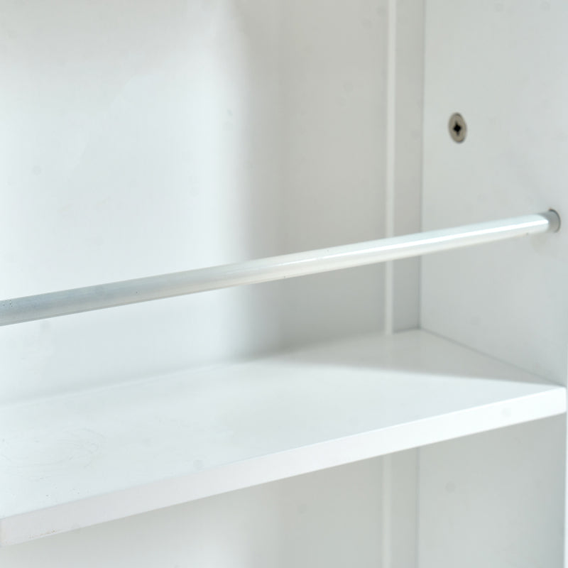 Kitchen Pantry Storage Cabinet,Freestanding Pantry Cabinet with Doors & Adjustable Shelves, Small Food Pantry Cabinet for Kitchen,Dining Room Craft Room (White)
