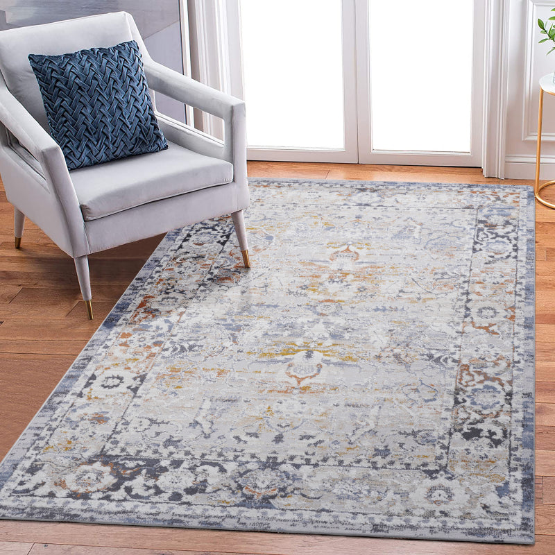 NAAR PAYAS Traditional Hallway Runner Rug, Ivory/Grey, 2x8