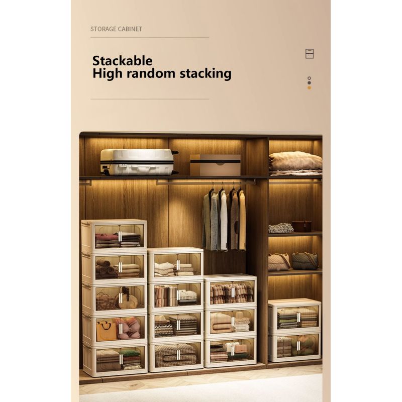 Modern Folding Closet Storage Cabinet with Wheels