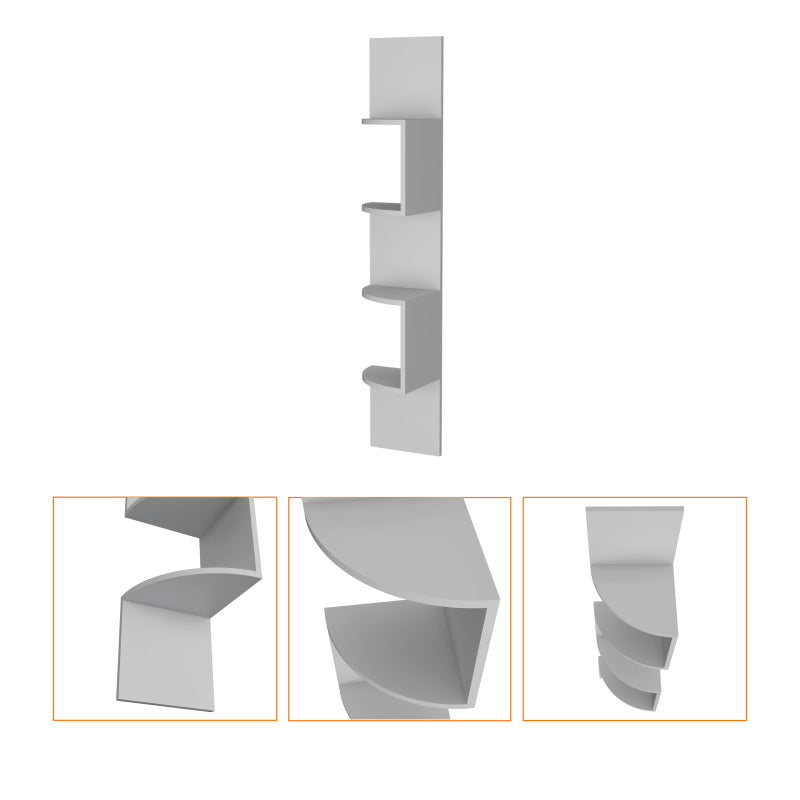 Rosebud Modern Corner Floating Shelf, Living Room 4-Tier