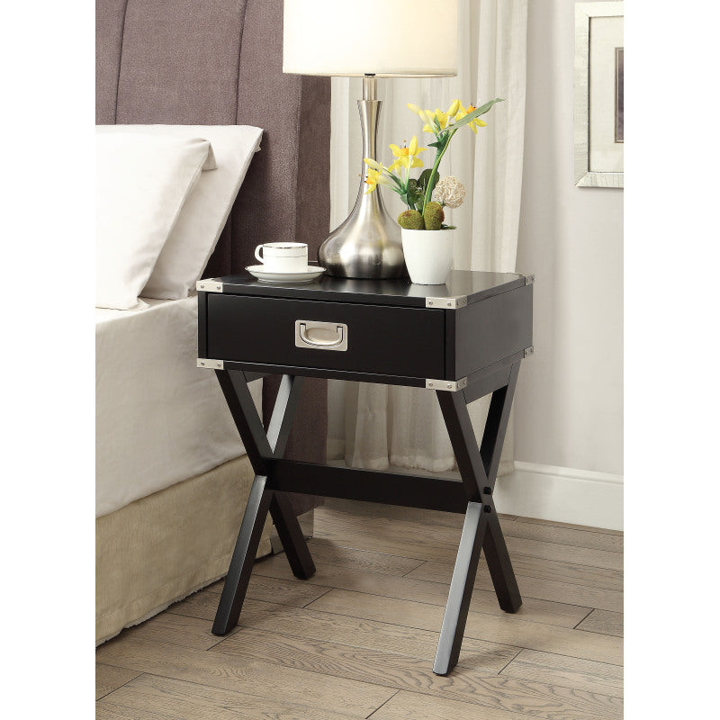 Babs Modern Accent Table for Living Room, Bold Red Finish