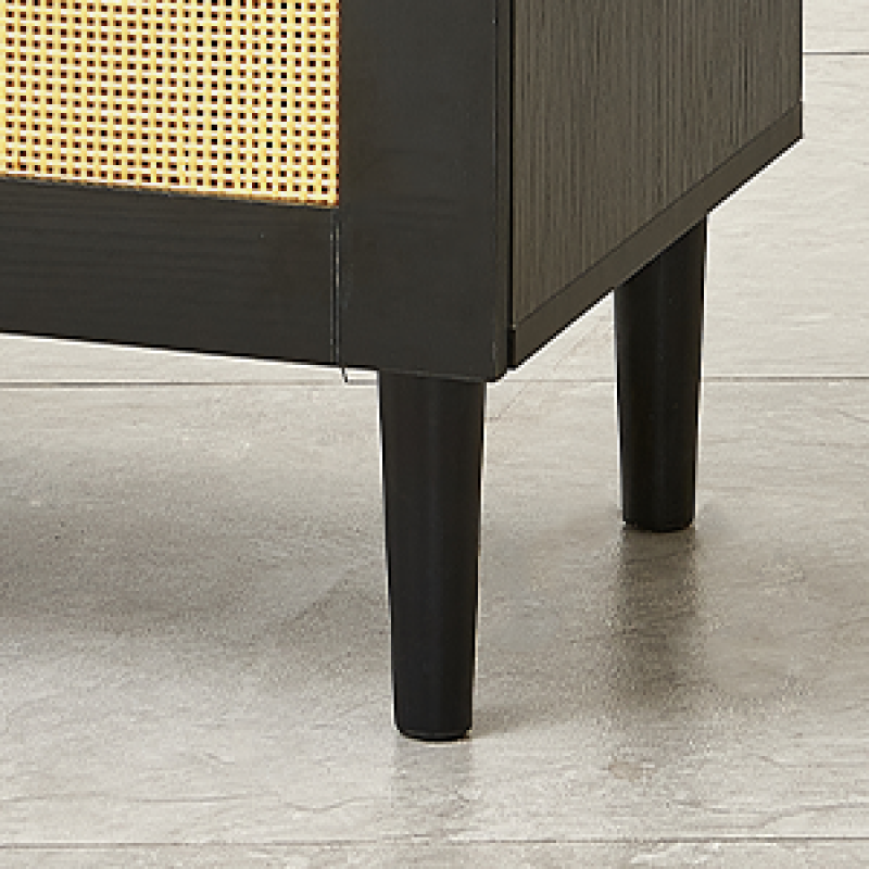 Modern Rattan Sideboard for Living Room, Adjustable Shelves