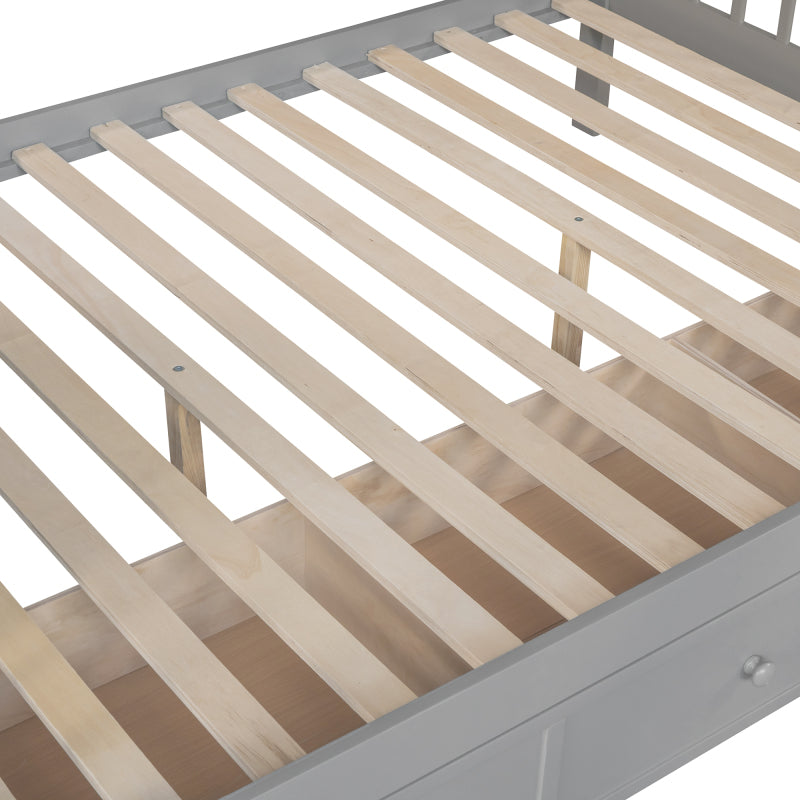 Modern L-Shaped Twin/Full Kids' Bunk with Stairs & Drawers