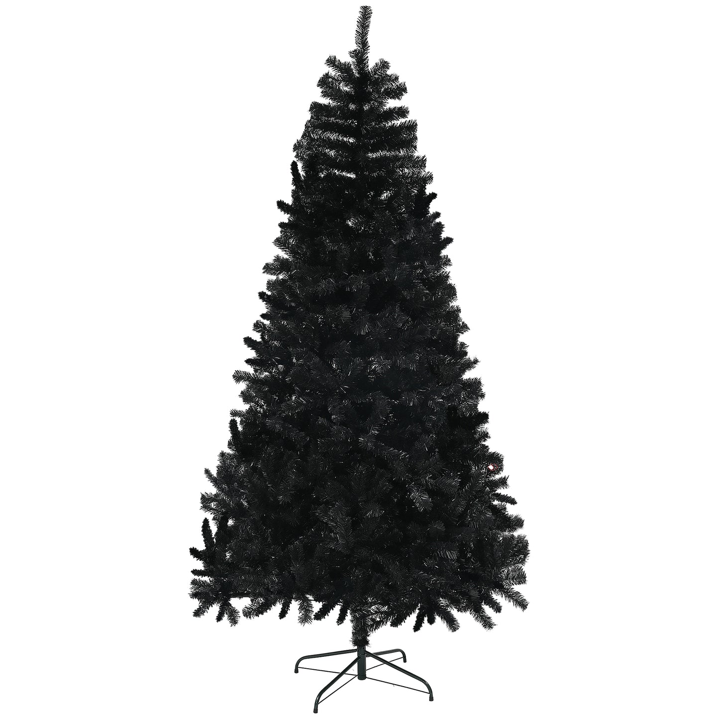 HOMCOM Black Christmas Tree 7.5ft Unlit Auto-Open Steel Base