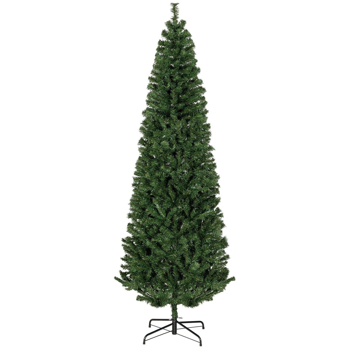 HOMCOM Slim 7ft Christmas Tree for Small Spaces, 818 Tips