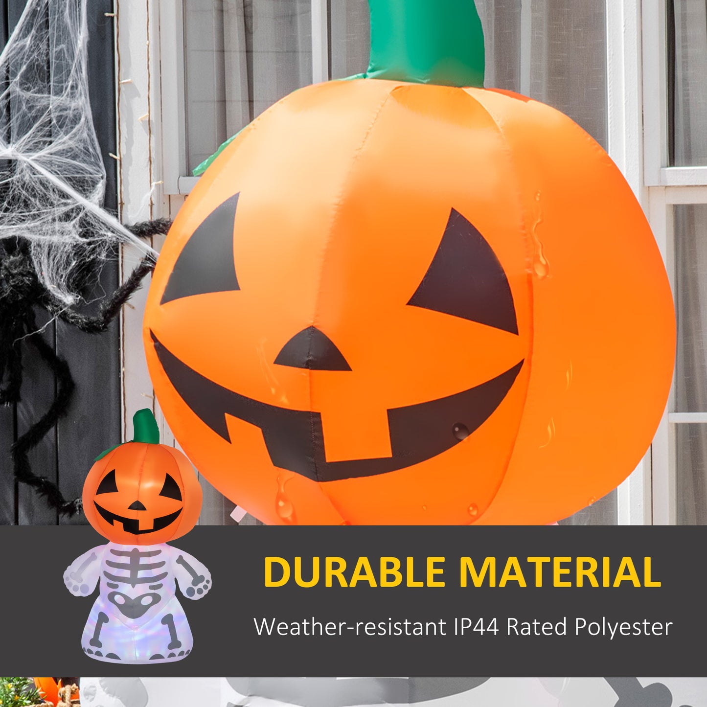 HOMCOM Halloween Inflatable Yard Decor 6ft LED Ghost Pumpkin