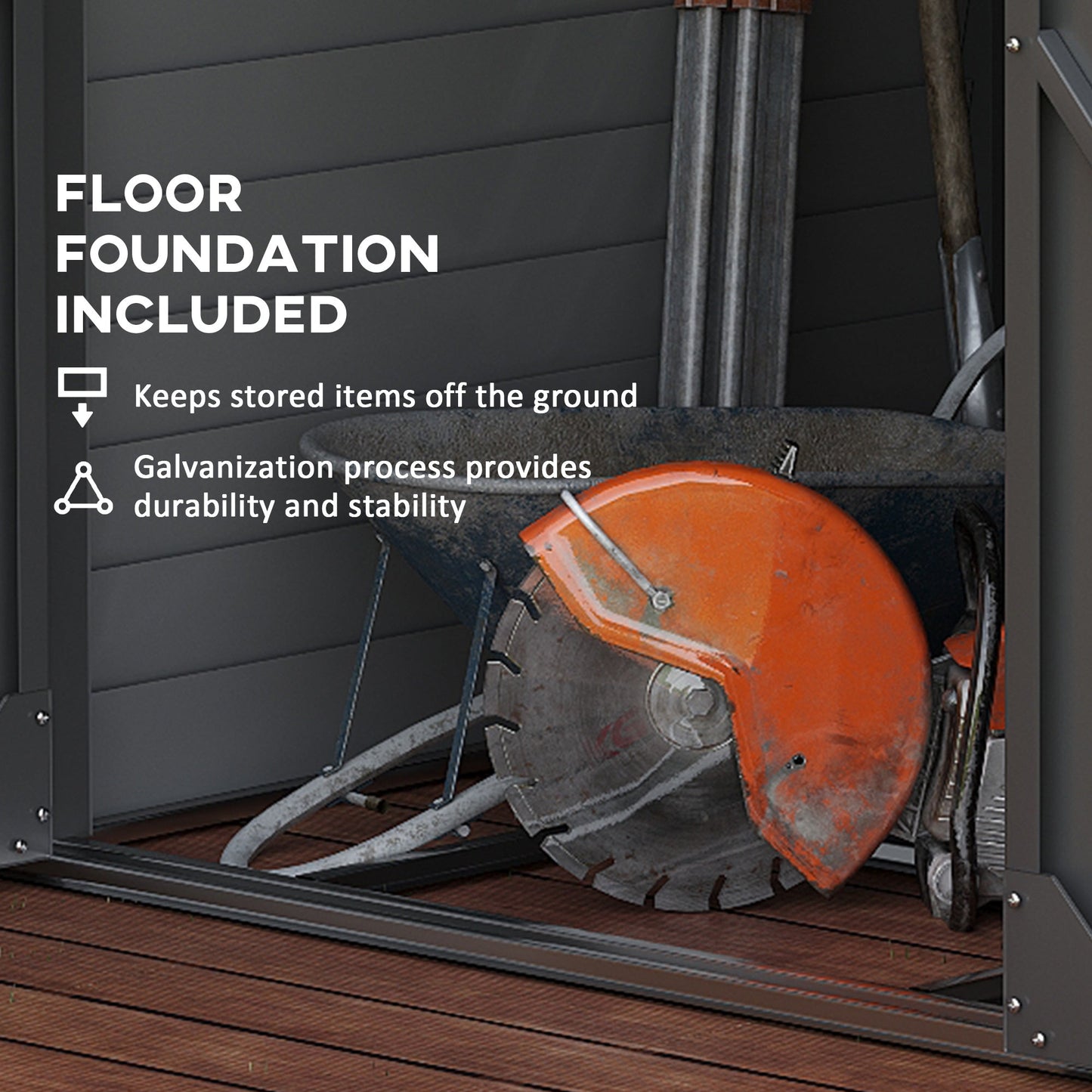 Outsunny Slim Lean-To Steel Storage Shed for Patio, Lockable