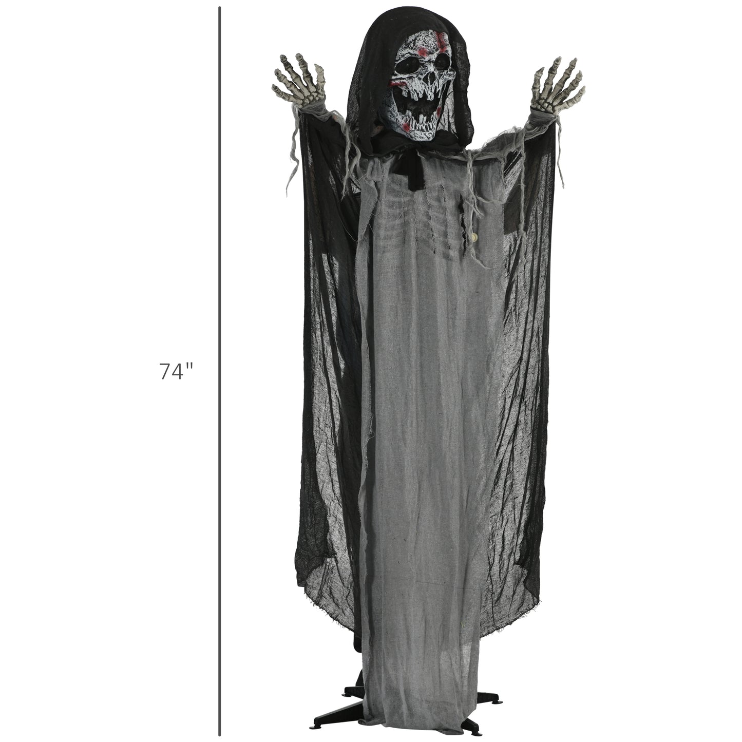 Outsunny Life-Size Skeleton Witch Yard Prop Motion & Sound