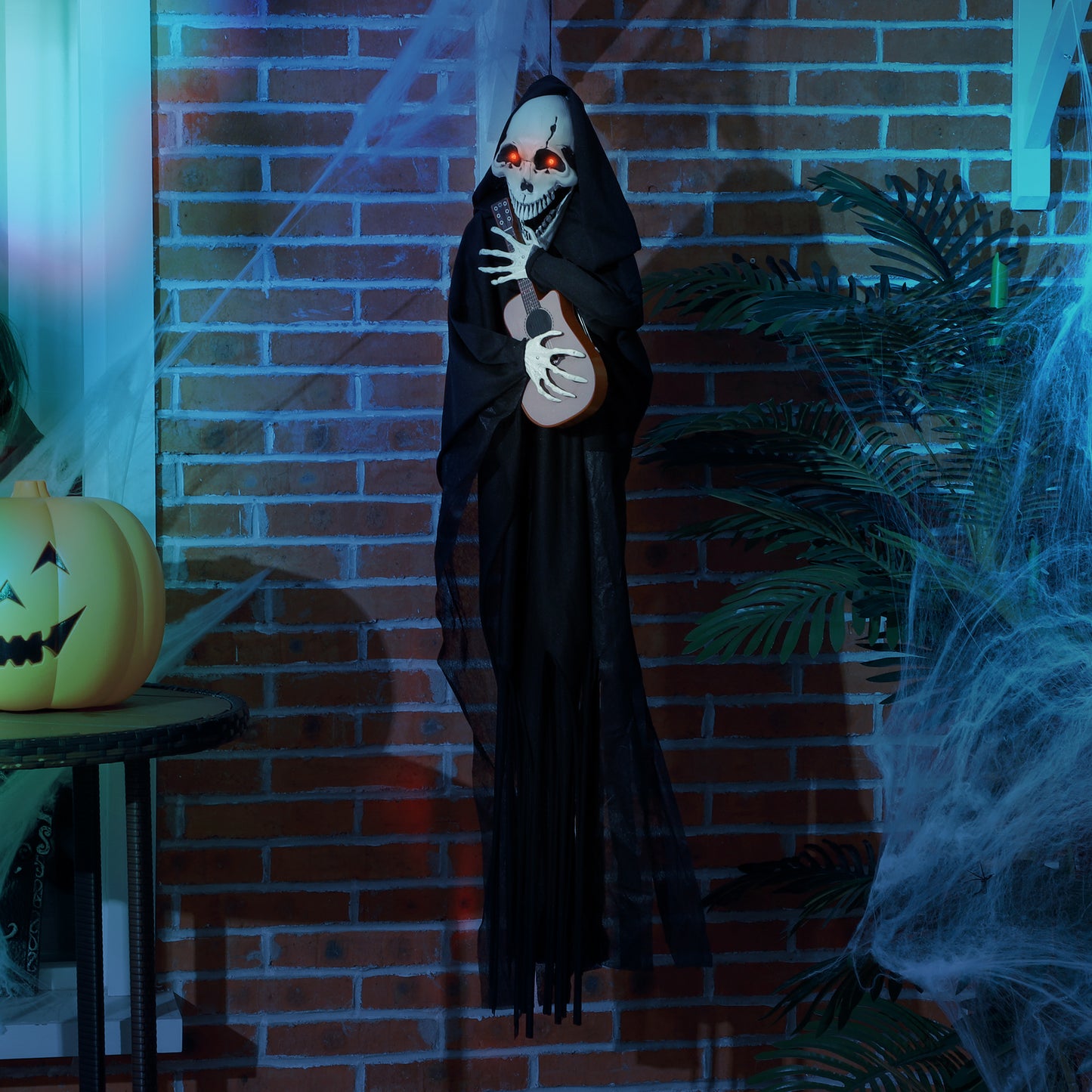 HOMCOM Guitarist Grim Reaper Outdoor Animated Halloween Prop