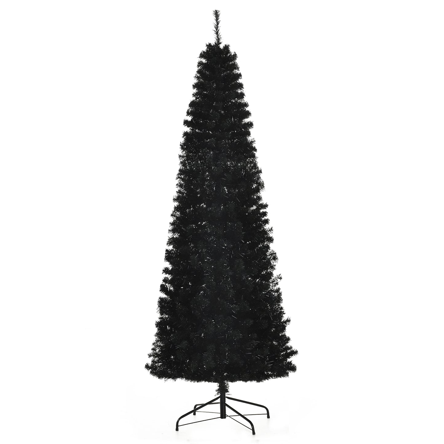 HOMCOM Slim Black Pencil Christmas Tree for Home, 7 ft