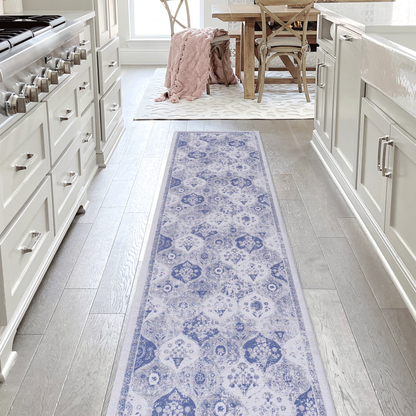 NAAR MAVAL Blue Doormat Rug for Front Door, Washable 2' x 3'