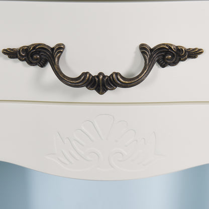 Classic White Living Room Side Table with Drawer