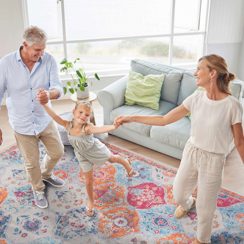 NAAR MAVAL Cream Area Rug for Living Room, Washable 5x8