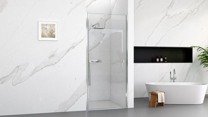 Semi-Frameless Chrome Pivot Shower Door for Bath 1/4" Glass